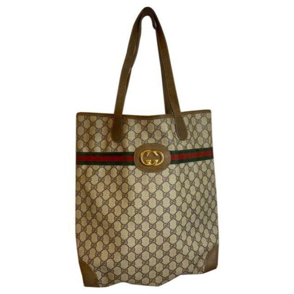 gucci bag shopping vintage classic coated canvas b